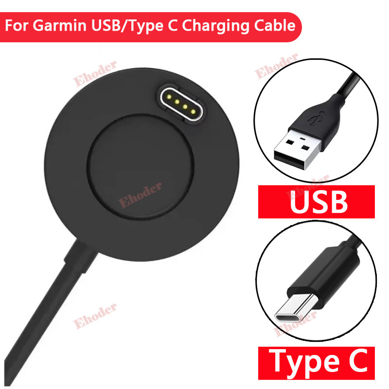 ประเภท C สําหรับ Garmin Vivoactive 6 5 3 4 4S Instinct 2 2 2s Quatix8 Fenix 8 7 Pro 5 5S 5X 6 6S 6X/Venu 2 2S Sq2 สายชาร์จ USB Stand Station สําหรับ Forerunner 970 945 935