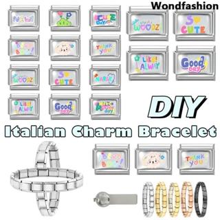 สร้อยข้อมือสแตนเลส 9 มิลลิเมตร พ่วงข้อความสไตล์อิตาลี ทําเอง…