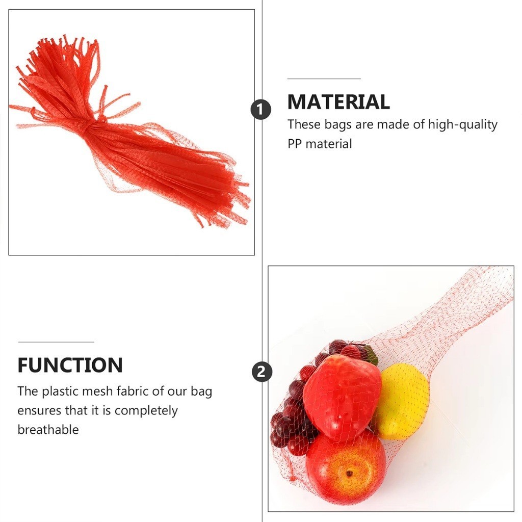เก็บปลายทาง！100ชิ้น ถุงตาข่ายใส่ผลไม้ ขนาด50CM/40CM/30CM ถุงห่อผลไม้สด กระเทียม แบบหนา อเนกประสงค์ - รูปที่ 3