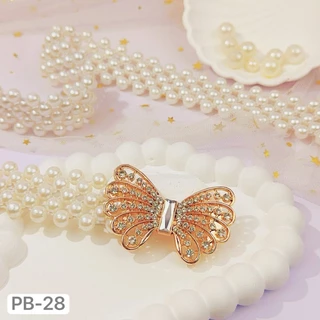 March jewelry ยางยืดรัดมุก 20-40 นิ้ว. ชุดเดรสแฟชั่นผู้หญิงคาดเข็มขัดมุกสีเงินเหมาะสำหรับงานเลี้ยงและงานแต่งงานมีหลายแบบ
