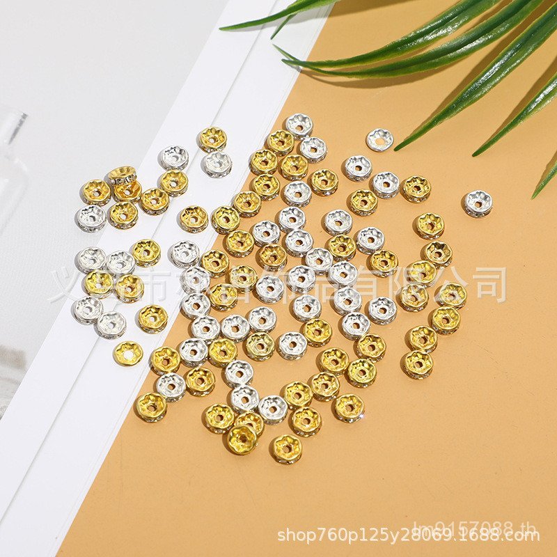 สร้อยข้อมือ Spacer DIY เครื่องประดับRhineStoneและลูกปัด ขนาด6mm, 8mm และ10mm