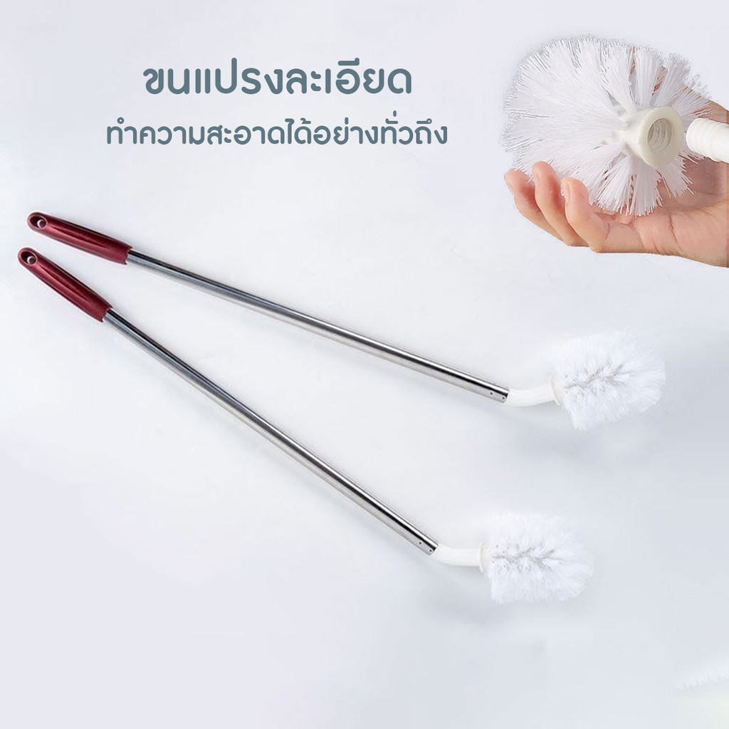 แปรงล้างถังน้ำแกลลอน ด้ามจับยาวพิเศษ 60 ซม. ขนแปรงแข็งแรง งอเข้ามุมง่าย มีที่แขวนแปรง - รูปที่ 3