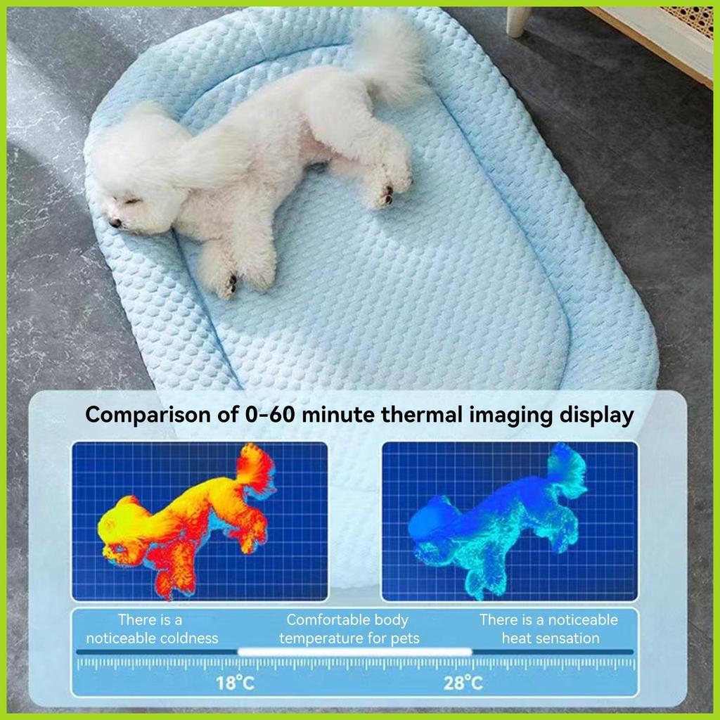 Cool Pet Pad Puppy Ice Mat Chin Support Soft Anti-Slip Washable Cool Mat สําหรับสุนัขสบายสัตว์เลี้ยง