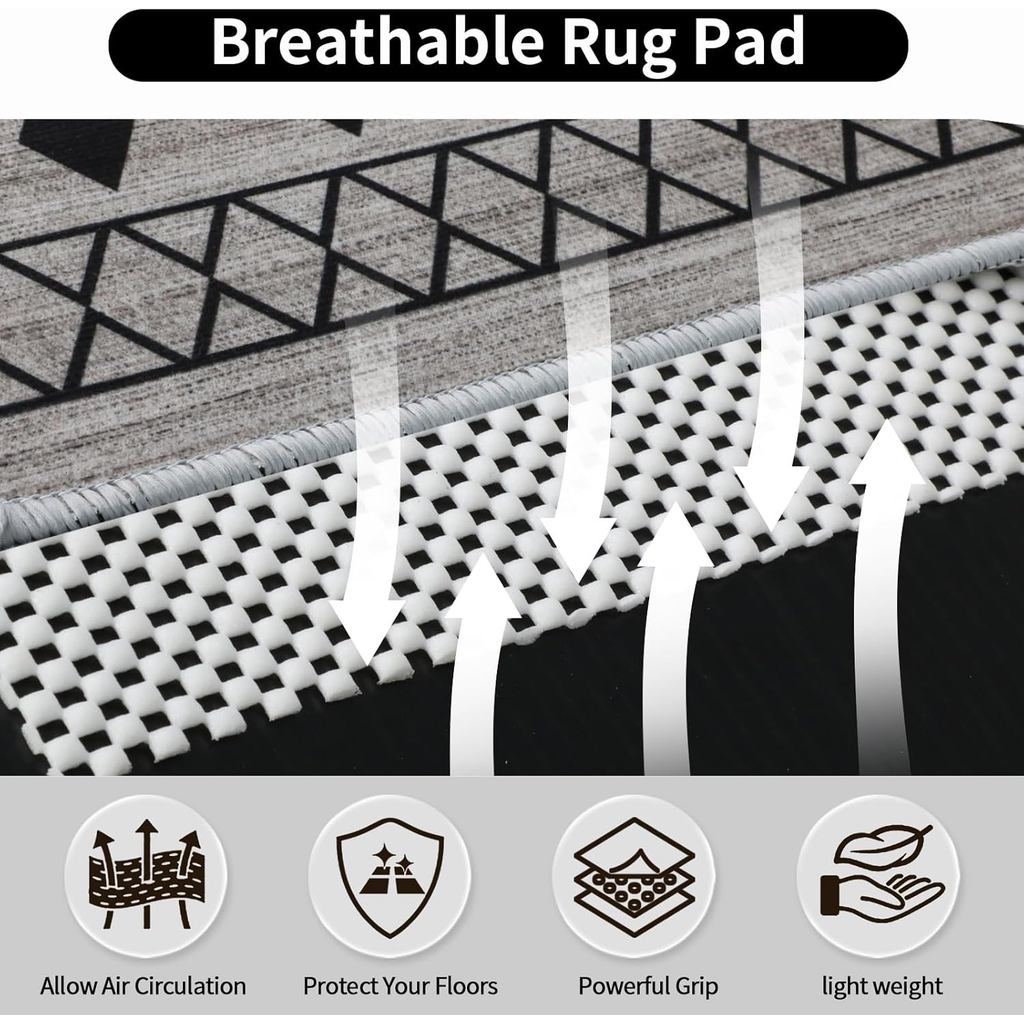 FestiCorp Non Slip Rug Pads 5x7 Ft Non Skid Rug Pad Gripper, Anti-Slip Carpet Rug Mats for Under Rug