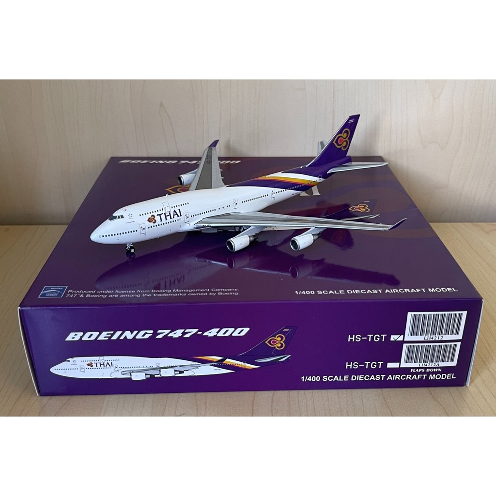 Jc Taihang 744 jc ผลิต 1: 400 Thai Airlines 747-400 หมายเลขลงทะเบียน: HS-TGT หายาก ยี่ห้อใหม่ Flawle