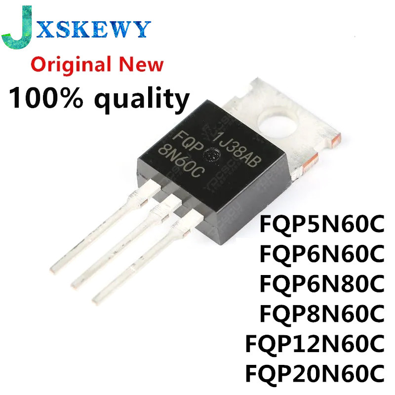 10PCS FQP8N60C TO-220 8N60C FQP6N80C 6N80C FQP5N60C FQP5N60 FQP6N60C FQP12N60C ทรานซิสเตอร์ 20N60C C