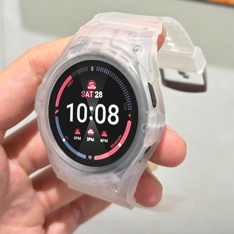 เคสซิลิโคน + สายสําหรับ Samsung Galaxy Watch 7 6 5 4 44 มม.40 มม.ซิลิโคนสําหรับ Galaxy Watch 7 6 5 4 Soft Sport Band สร้อยข้อมือ