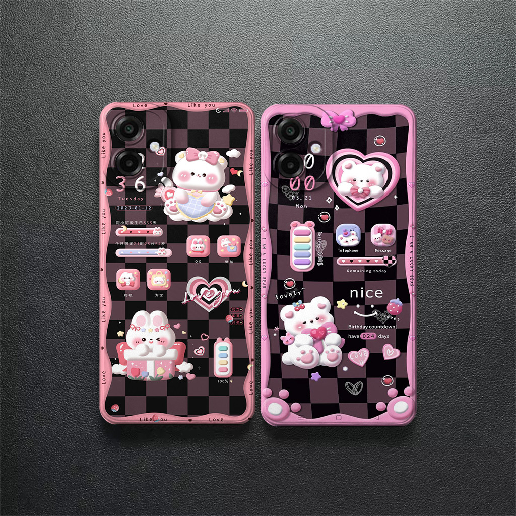 Samsung A07 A17 A06 5g A06 4g A05 A15 A26 A36 A56 A14 A24 A34 A54 A55 A25 - Case - Motif B3ar L0ve -