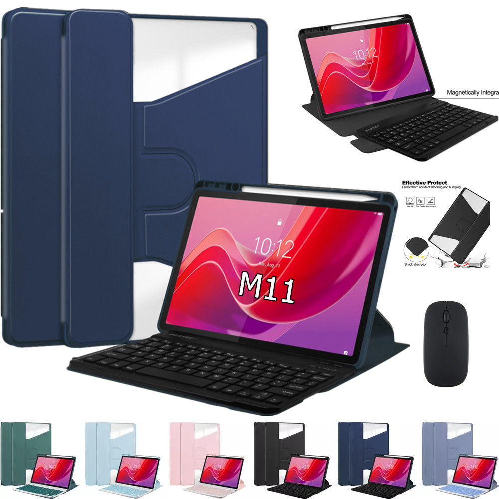 Lenovo Tab M11 / Xiaoxin Pad 2024 เคสคีย์บอร์ด Bluetooth พร้อมเมาส์ทัชแพดและช่องเสียบปากกา