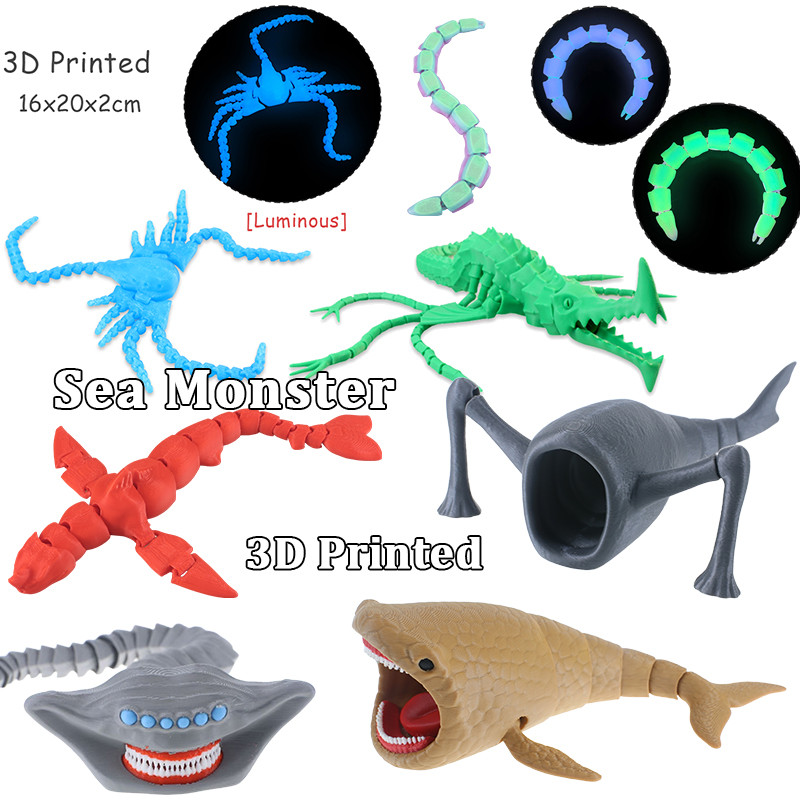 Sea Monster El Gran Maja Sea Eater 3D พิมพ์ของเล่น Cuero ของเล่น Brickleback Kraken ชุดเครื่องประดับ