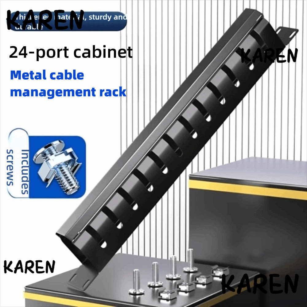 KARENGOODS การจัดการสายเคเบิล, 12/24 ช่องแนวนอน Mount 19 นิ้ว Server Rack ที่เก็บสายไฟ, ฝาครอบกันฝุ่น 1U Cable Management Rack Monitoring Center