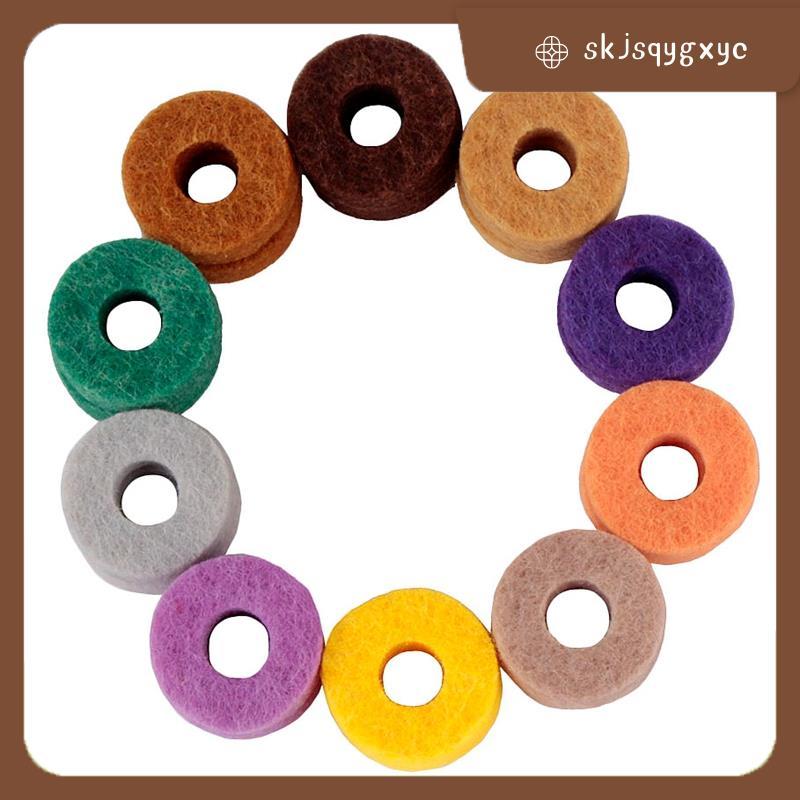 skjsqygxyc20Pcs Cymbal Stand Felt เครื่องซักผ้า Pad เปลี่ยนรอบนุ่มสําหรับกลองชุด Cymbals (สีสุ่ม)