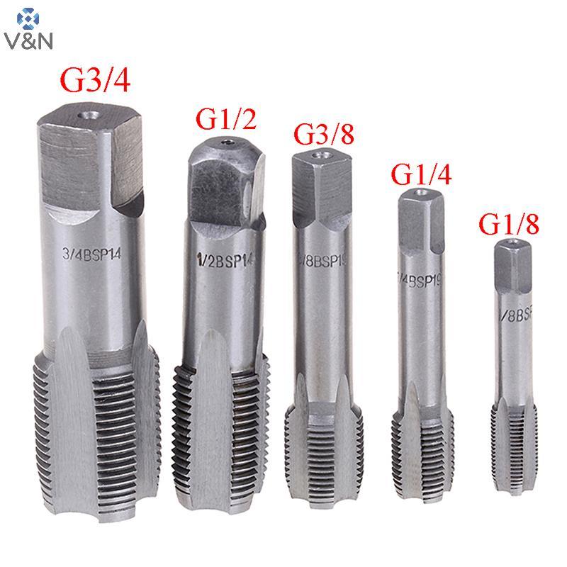 V&N G1/8 1/4 3/8 1/2 3/4 HSS Taper Pipe Tap BSP เครื่องมือตัดด้ายสกรูโลหะ