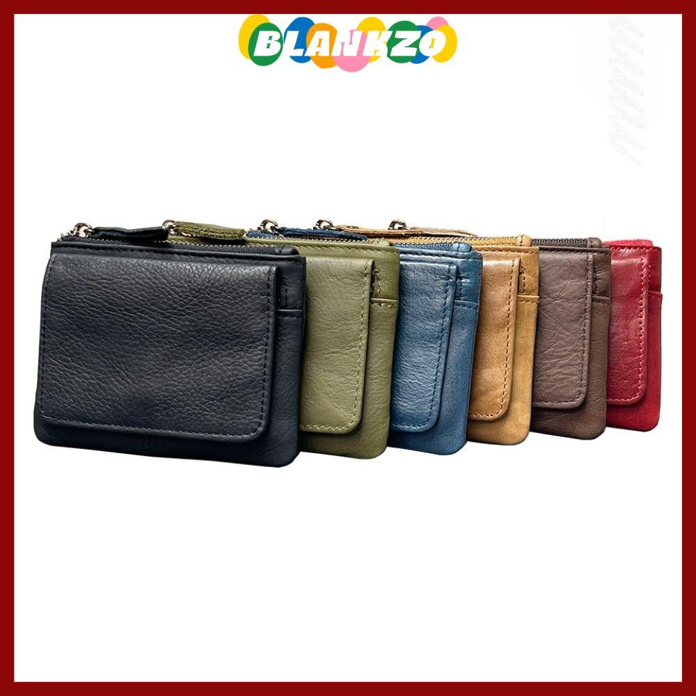 BLANKZO กระเป๋าสตางค์หนังแท้เล็ก.Compact RFID สำหรับเหรียญและบัตรหลายใบ