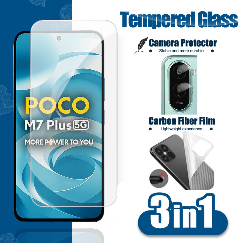 สําหรับ Poco M7 Plus 5GกระจกนิรภัยสําหรับXiaomi Poco M7 4G 5G M7 M6 Pro Plus M5 M5s X7 Pro X6 Pro Ne