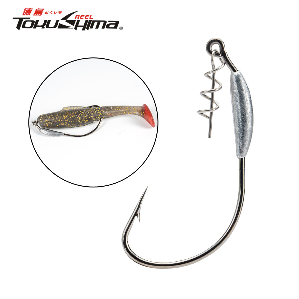 ชุดตะขอตกปลา 10 ชิ้น เหล็กคาร์บอนสูง พร้อมล็อก Pin สำหรับหนอน Hook Barbed และ Crank Hooks ใช้งานได้ทั้งน้ำจืดและน้ำเค็ม