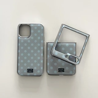 Huiwanju เรซิ่นอีพ็อกซี่ retro ฤดูใบไม้ร่วงและฤดูหนาว polka dots สําหรับ iPhone17promax โทรศัพท์มือถือกรณี 16pro/15pro/14/13/12/11/15plus