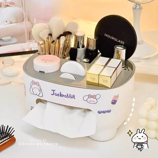 กล่องทิชชู่บนโต๊ะ กล่องเก็บของบนโต๊ะเขียนหนังสือ ขาตั้งโทรศัพท์หลายฟังก์ชัน ทนทานในแบบการ์ตูน