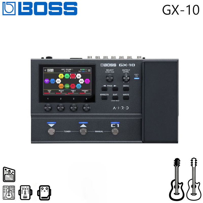 BOSS GX-10 กีตาร์เบส Amp และ Multi FX โปรเซสเซอร์เหยียบ GX10