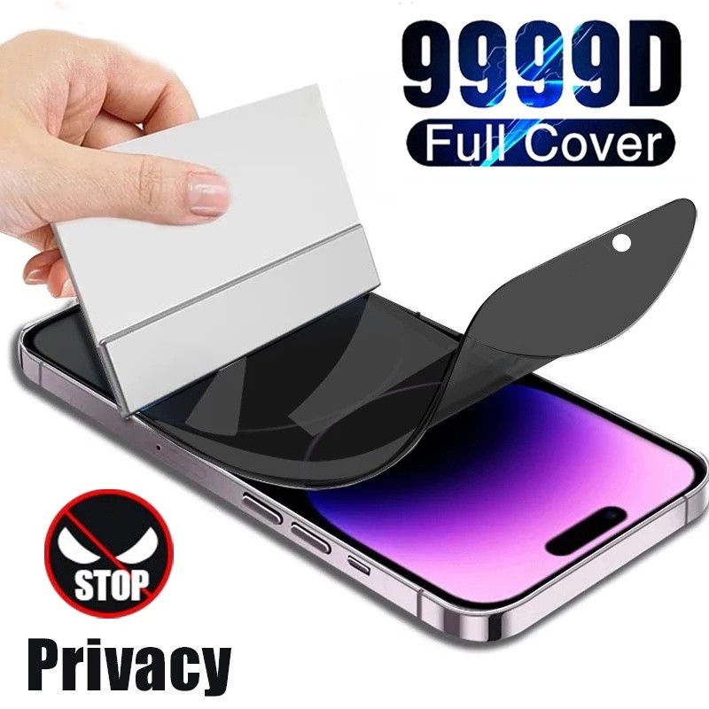 9999Dคลุมทั้งหมดAnti-Spy Hydrogelฟิล์มสําหรับiPhone17 16 15 14 13 12 11 Pro Max 14 Plus X XR XS Max 