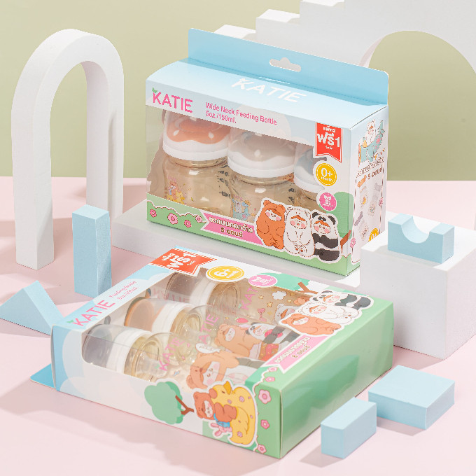 ส่งไว!  ⭐⭐⭐ 🔥🔥🔥ขวดนมสีชา KATIE (เคที่) Tritan ขวดนมสีชา ขวดนมเด็ก ขวดนมคอกว้าง ขนาด 4,5 และ 8 อออนซ์