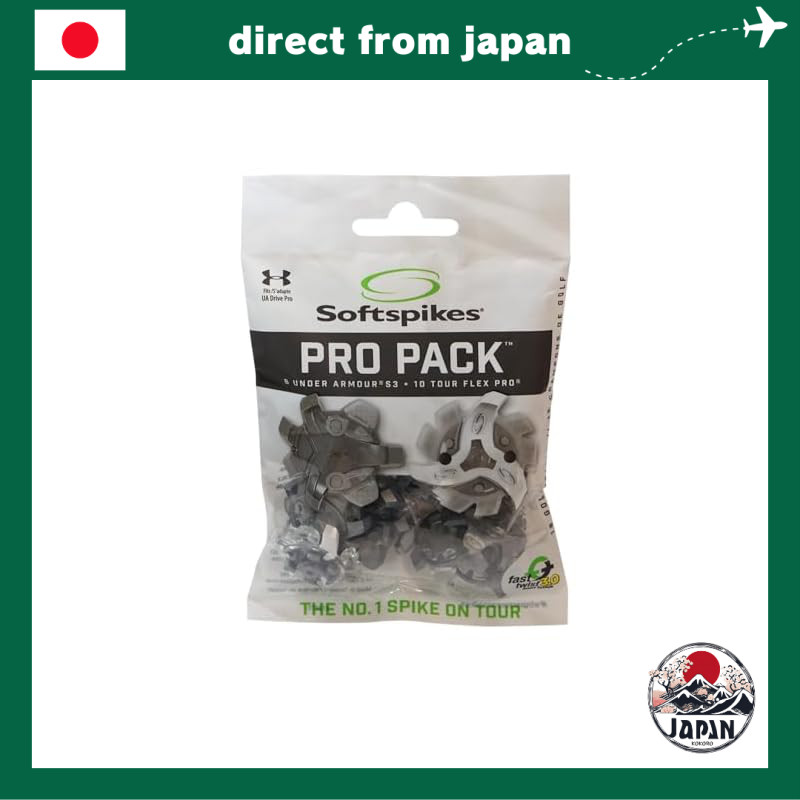 Softspikes 8 Under Armour S3 + 10 Tour Flex Pro Pro Pack (Fast Twist 3.0) 18 pieces Clear x Black S-