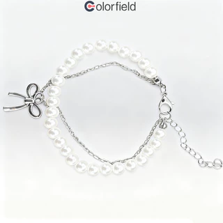 Colorfield สร้อยข้อมือ ประดับโบว์ ประดับไข่มุก สองชั้น ระดับไฮเอนด์ เข้ากับทุกการแต่งกาย ผู้หญิงที่ เครื่องประดับแฟชั่น