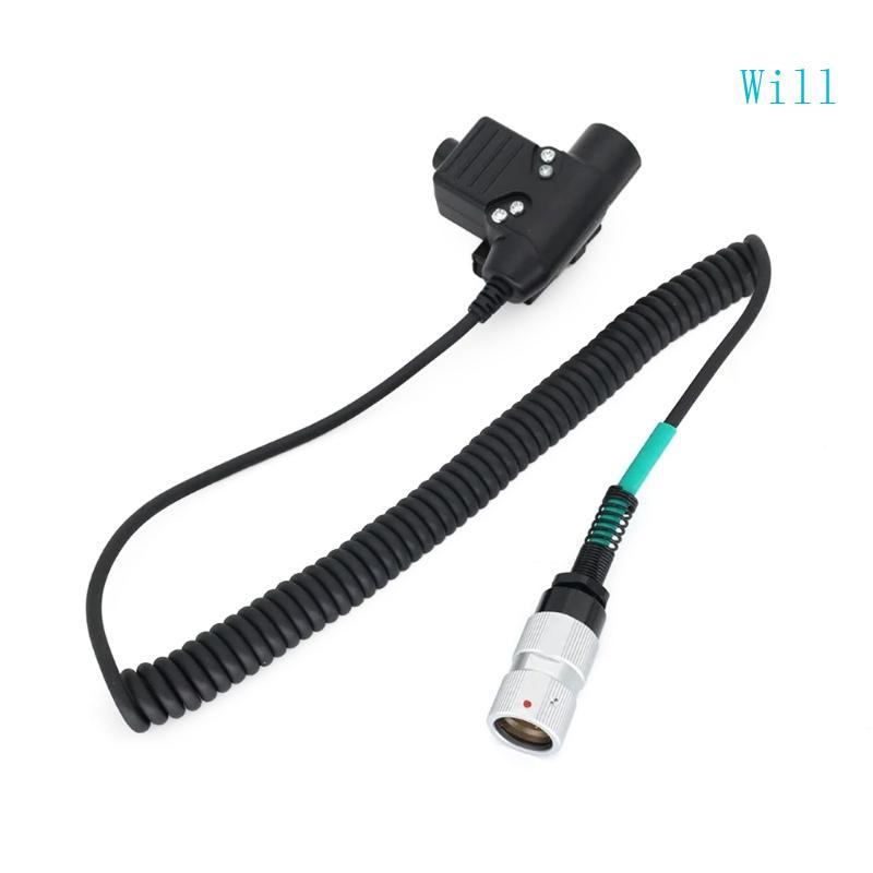 Will U94 6 Pin Plug PTT Cable ชุดหูฟังอะแดปเตอร์ PTT สําหรับวิทยุ PRC152