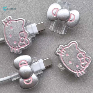 ฝาครอบป้องกันสายเคเบิลข้อมูล เคสป้องกันสายเคเบิลข้อมูลสร้างสรรค์ชุด Kitty เคสป้องกันสายเคเบิลข้อมูลโปร่งใสเหมาะสําหรับIP