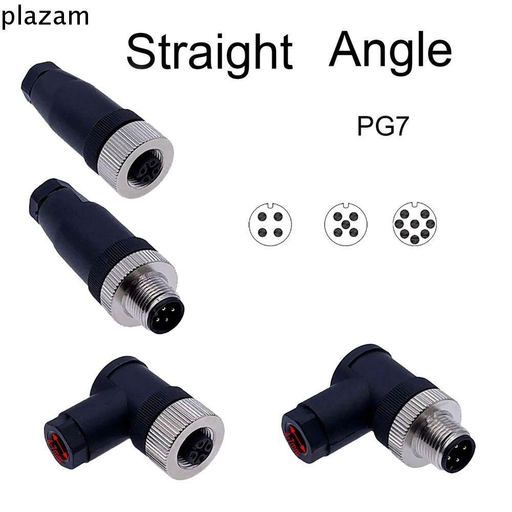 PLAZAM M12 Sensor Connector, 4 5 8 Pin Sensor Plug M12 Aviation Plug, A Type Sensor Connector กันน้ํ