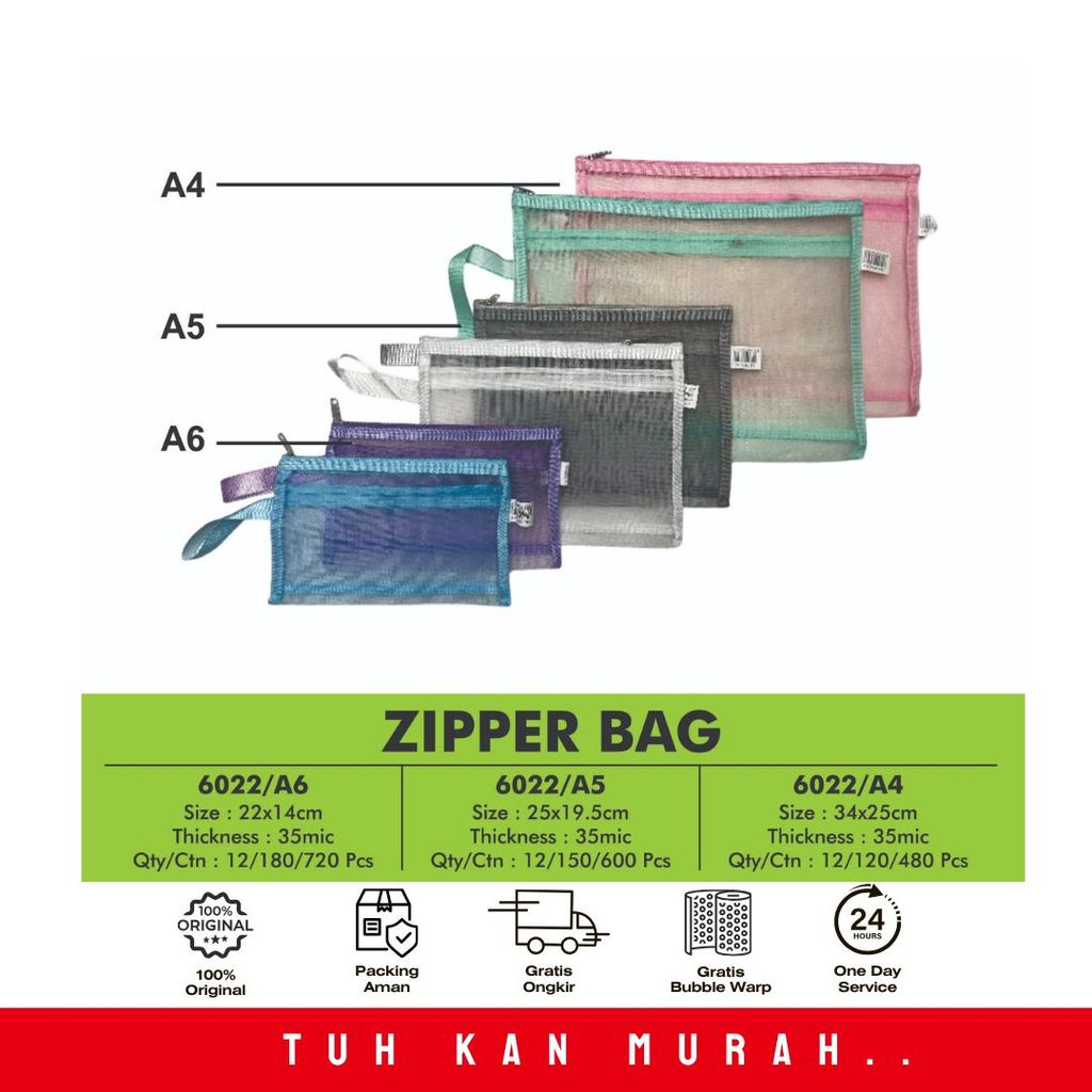 MART V-TEC ZIPPER BAG TYPE 6022/A4 // 6022/A5 ชิ้น