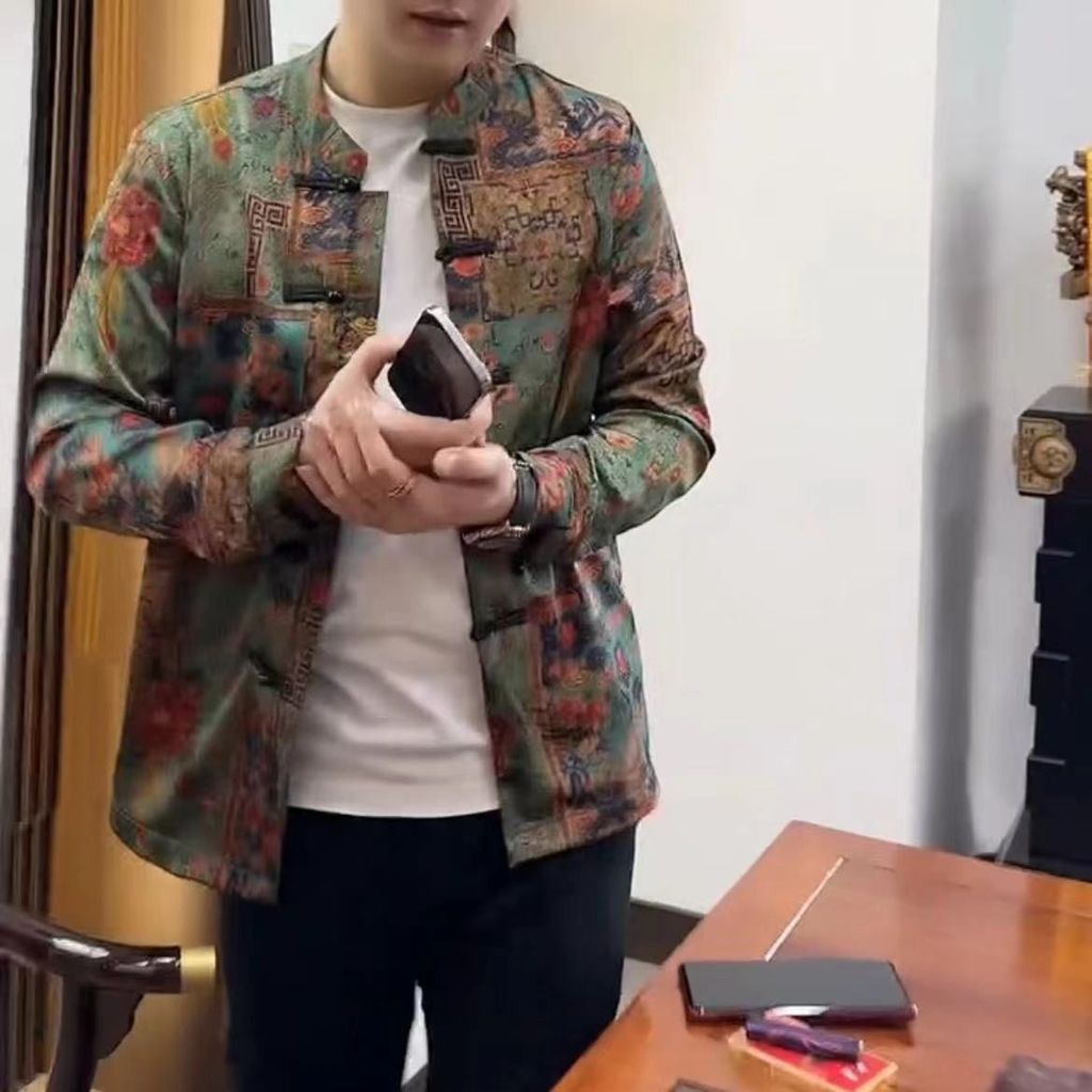 เสื้อลำลองสไตล์จีนฤดูใบไม้ผลิ แบบยืนคอ เข้าได้กับทุกการแต่งกาย QZ25.11.12