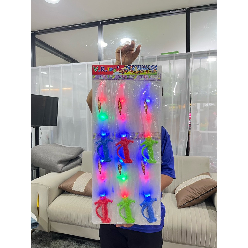 ⭐️ขายส่งยกแผง6ชิ้น⭐️ ดาบของเล่น มีไฟ แถมถ่าน ดาบของเล่นใส่ถ่านมีไฟ ของเล่น No.009(100) - รูปที่ 5