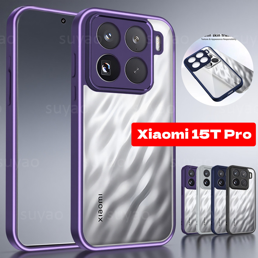 สําหรับXiaomi 15TPro 15T Pro 2025 โปร่งใสMatteเคสโทรศัพท์ซิลิโคนปลอกXiaomi15TPro Xiaomi15T ShockProofกล้องเลนส์ป้องกันTPU + PCปกหลัง