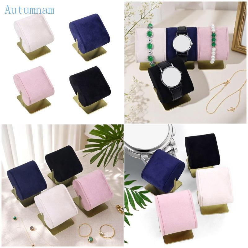 AUTU พรีเมี่ยมกํามะหยี่ผู้ถือสร้อยข้อมือฐานโลหะผสมสําหรับสร้อยคอนาฬิกาถาดโต๊ะเครื่องแป้ง