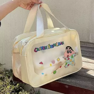 Crayon Xiaoxin Cosmetic Bag Cute Dry Wet Separation Transparent Large Capacity Female Portable Travel Wash Portable Pouch zKkC