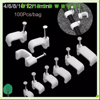 ฮิราซาเวย์ 100ชิ้นสายเคเบิลคลิปอเนกประสงค์ทนทานการจัดการสายไฟยึดฮาร์ดแวร์ยึดเล็บเหล็ก