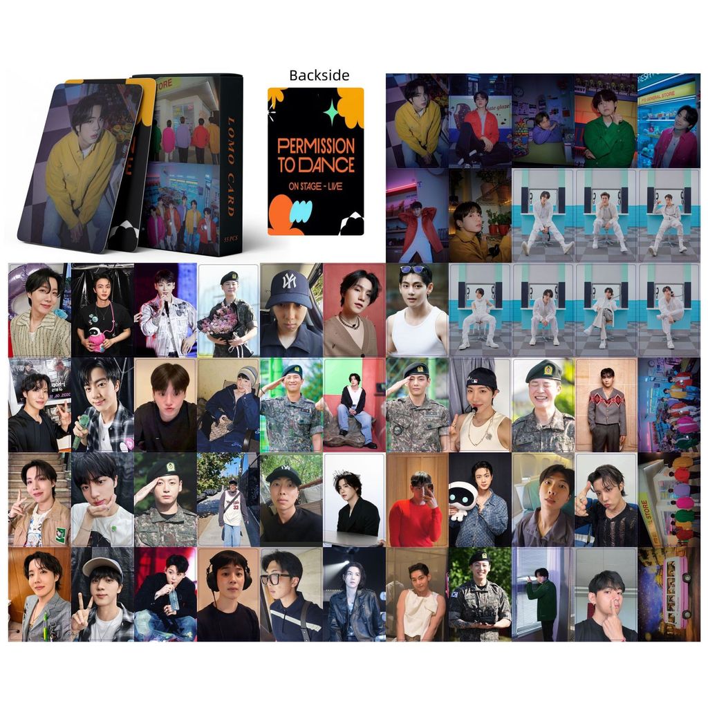 55pcs V วันวาเลนไทน์ Photocards 10th Anniversary MONOCHROME POP UP JUNG KOOK GOLDEN V FRI (END)S Sol