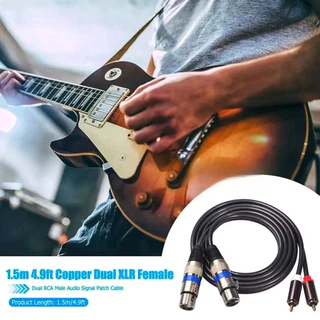จัดส่งที่รวดเร็ว1.5m 2 XLR ถึง 2 RCA Dual XLR หญิงคู่ RCA ชายสัญญาณสายแพทช์ HIFI Extension สําหรับไมโครโฟนผสม