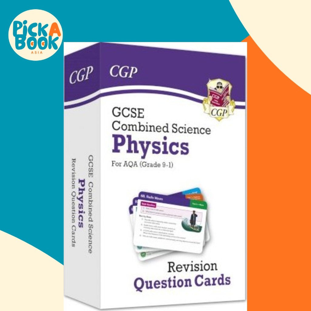วิทยาศาสตร์รวม 9-1 GCSE: การ์ดคําถามฟิสิกส์ AQA Revision โดย CGP Books (ฉบับสหราชอาณาจักรปกอ่อน)