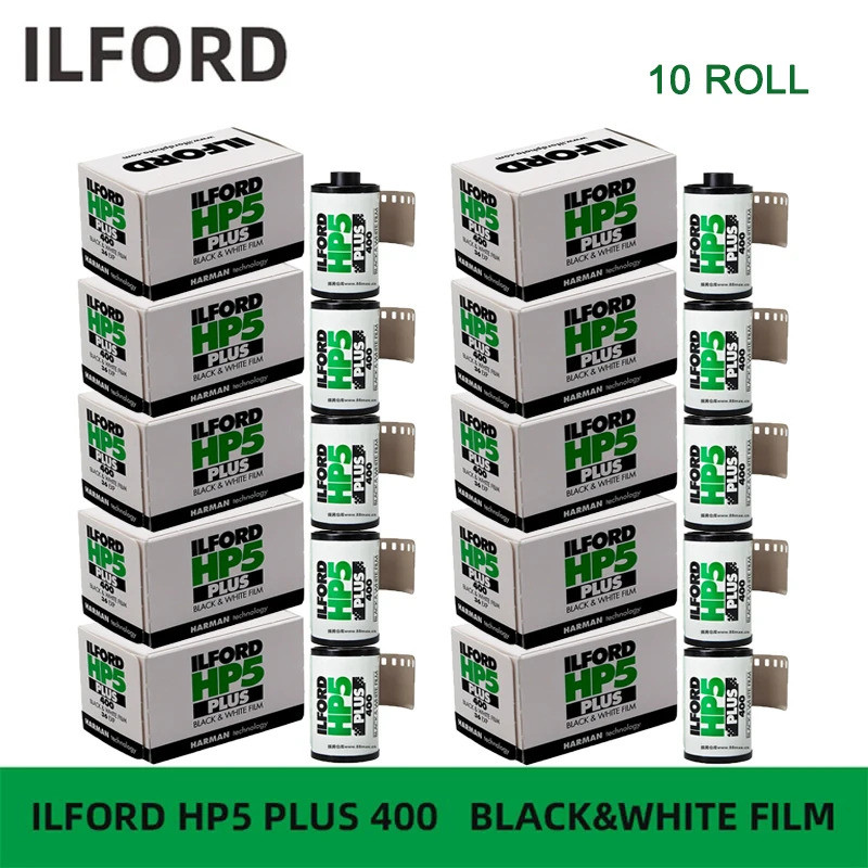 1/3/5/10 ม้วน Ilford Hp5 Plus 400 Ilford 135 ฟิล์มสีดําและสีขาวสีดําและสีขาวฟิล์มถ่ายภาพสําหรับ Koda