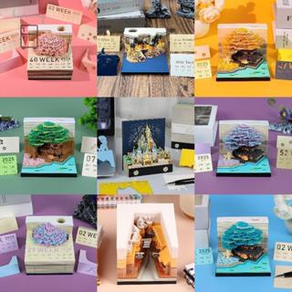 [BRN] ปฏิทินชิ้นเวลา 2026 ปฏิทินตั้งโต๊ะพร้อมไฟ LED 3D ปฏิทิ…