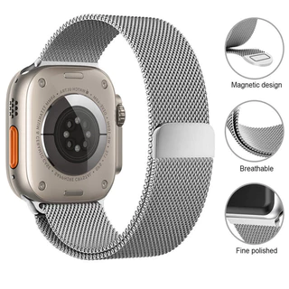 แหวนโลหะมิลาน for Smartwatch IWatch Ultra 3 2 SE Series 11 10 9 8 7 6 5 4 49mm 46mm 45mm 44mm 42mm 41mm 40mm 38mm