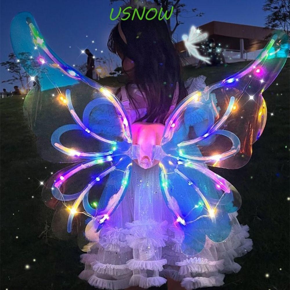USNOW LED Butterfly Wings Electric Elf Wings Creative Costume Accessory With Music Light Adjustable 