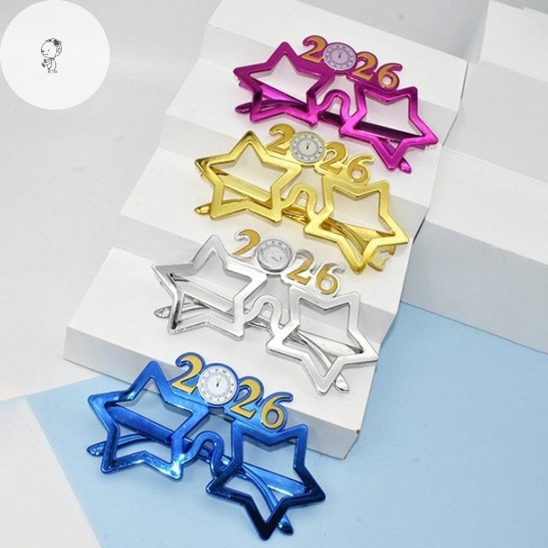 MOE 2026 จํานวนแว่นตาสวัสดีปีใหม่แว่นตาเพชร Glitter แว่นตากันแดดคอสเพลย์ Prop Xmas Party ตกแต่งแว่นต