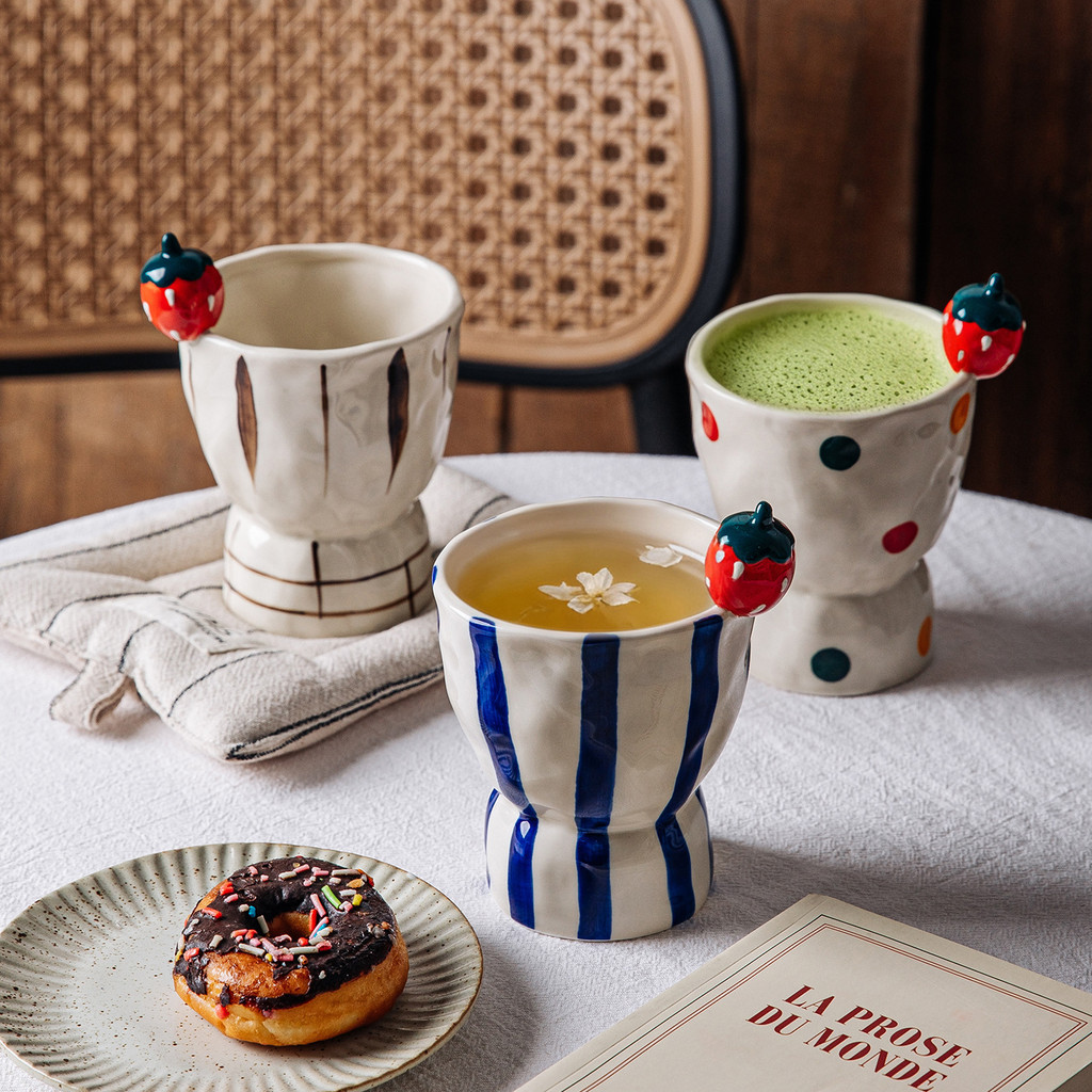 🍋280มล ถ้วยกาแฟลาเต้เซรามิกไม่สม่ําเสมอสร้างสรรค์ | ถ้วยชาเฉพาะ | ถ้วยน้ําสําหรับบ้าน/สํานักงาน 3 สี