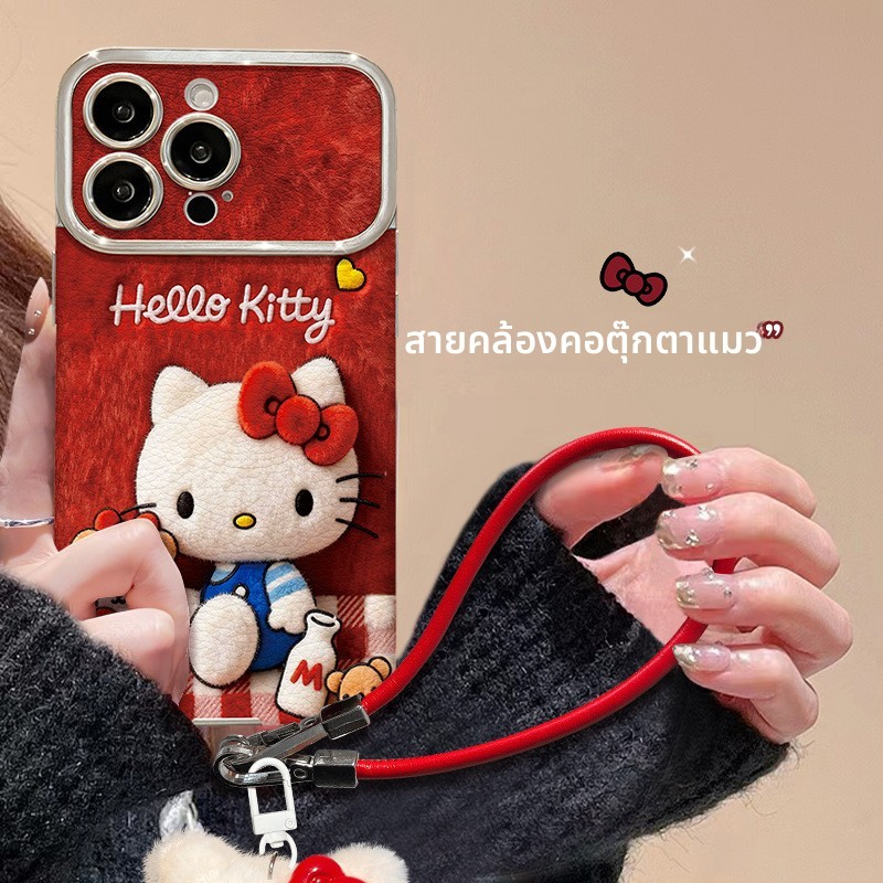 [2026หมีน่ารักสไตล์ใหม่] เคสโทรศัพท์ ไอโฟน 17โปรแม็กซ์16/15 สายคล้องมือ 14/13/12 กันกระแทก 11