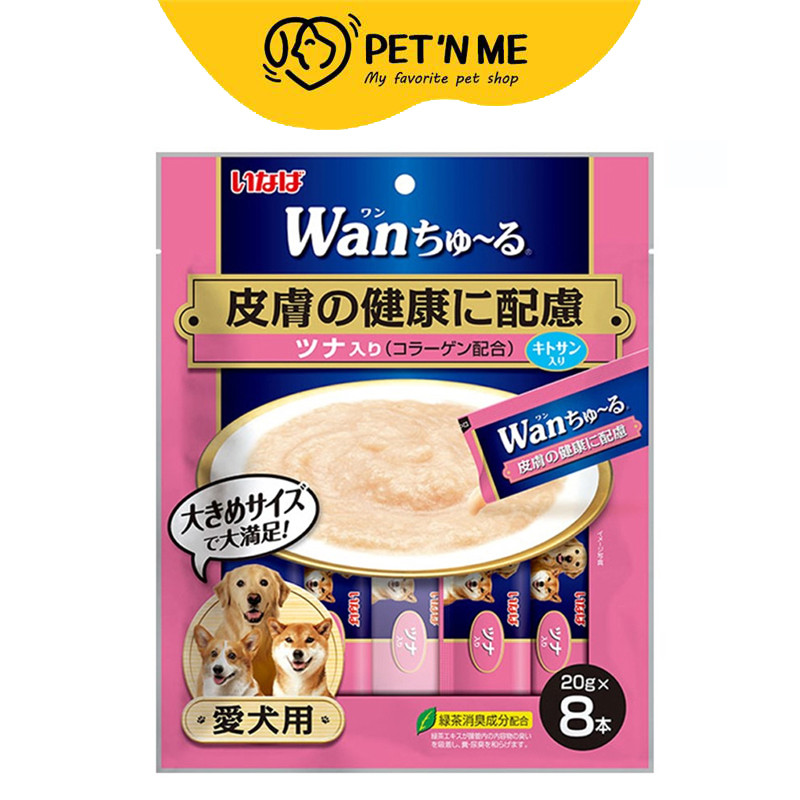 [จัดส่งจากร้านค้า] INABA Wan Churu ขนมสุนัขเลีย สูตรไก่และทูน่า 20 g 8 ชิ้น [4901133827297]