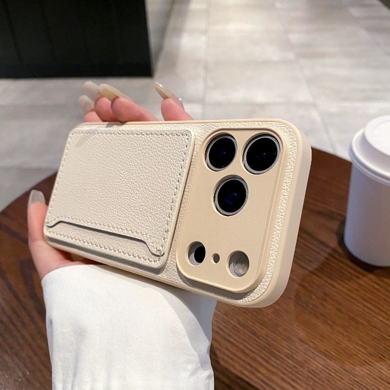 หรูหราผู้ถือบัตรสําหรับ iPhone 17 16 15 14 13 Pro Max 17Pro ปกหลังสําหรับ iPhone 17 Air สีสีขาวเคสโท