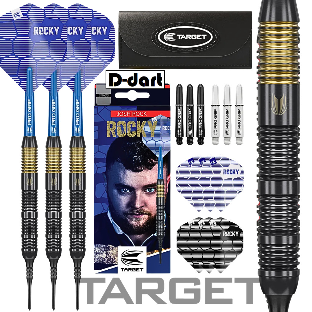 TARGET SOFT TIP DARTS - ทีม 18G PRO JOSH ROCK BLACK BRASS DARTS